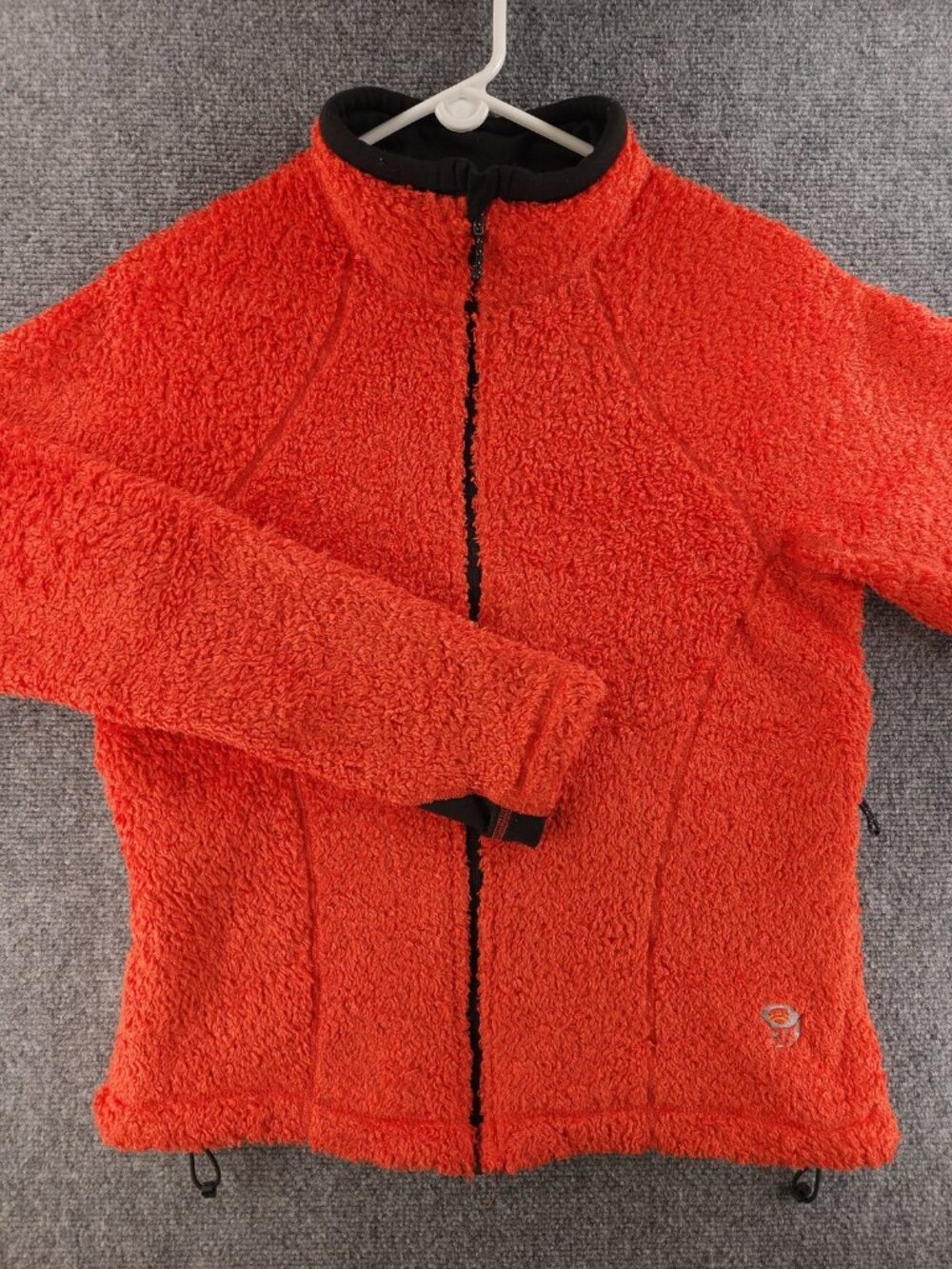 VTG Mountain Hardwear Orange Womens Polyester Large USA Fleece Logo Jacket Solid
